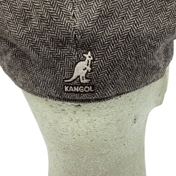 Kangol Herringbone Geez Cap Men Medium Wool Viscose Brown Lined - Picture 7 of 8